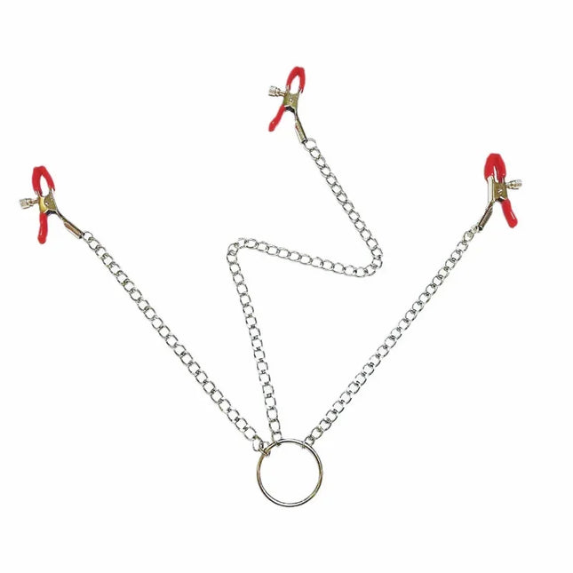 Adjustable Y-Shaped Nipple Clitoris Nipple Clamp with Stainless Steel Metal Chain BDSM Flirting Breastfeeding Sex Toy Stainless