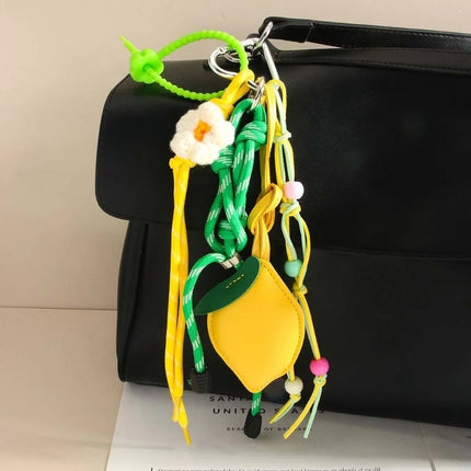 Funny Elegant Starfish Tassel Keychain Alloy Leopard Print Leather Tulip Pendants Cartoon Frog Beaded Bag Pendant Party