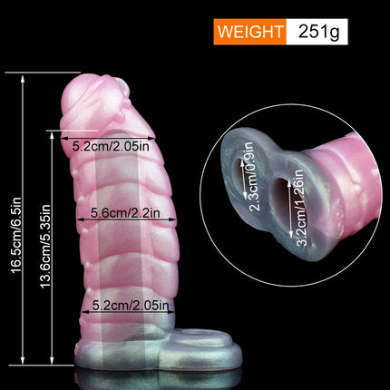 FAAK Pink Dildo Sheath Fantasy Ribbed Dragon Penis Sleeve Soft Silicone Sex Toys Stretchable Cock Enlargement Male Masturbator