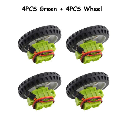 4PCS Geekservo 360 Degree Continuous Rotation Servo Wheel Compatible with Legoeds Building Blocks Micro:bit Robot Smart Car Toys