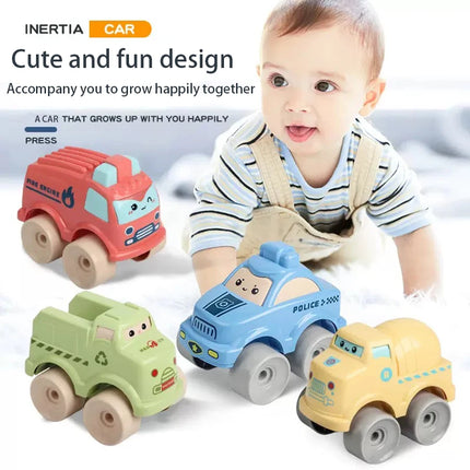 Cartoon Cute Pull-Back Inertial Engineering Toy Car, Interesting Inertial Car, Parent-Child Interactive Children's Toy, Holiday