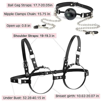 BDSM Breast Bondage Harness Sex Toys B to D Cup Leather Fetish Sexy Chest Restraints Punk Gothic For Women SM Bra Belts Straps