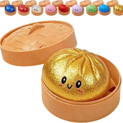 2027Glitter Dumpling Glitter Dumpling Squishy with Box Dumplings Sensory Squeeze Toy for Stress Relief