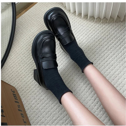 Bla Chunky Heel Mary Janes Women's oes Spring 2026 New High Heel Loers Retro Briti Sle Single oes Faionable Cas...