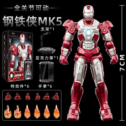10-12CM Marvel Anime Figure Spiderman Hulk Iron Man Venom  Captain America Thanos Movable Joints PVC Dolls Toy Gift For Children
