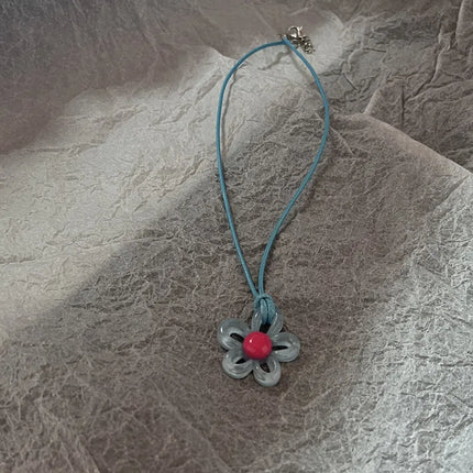Boho Kpop Colorful Sugar Star Tassel Pendant Choker Necklace for Women Sweet Love Heart Chain Aesthetic Y2K Jewelry Accessories