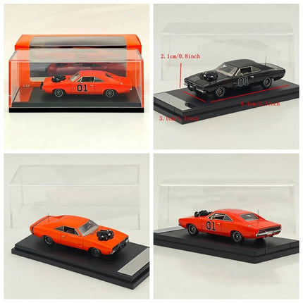 Mini Forge 1:64 for Charger General Lee R/T 1969 & 1600 HP Twin-Turbo LS Diecast Model Car Miniature Collection Auto Gift
