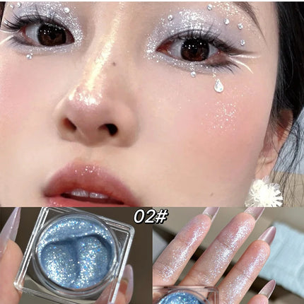Diamond Sparkle Highlighter Cream Monochrome Shimmering Pearl Silver Face Contour Brighten Makeup Clear Glitter Flash Highlight