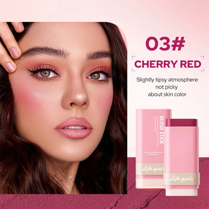 Life Girls Peach air multi purpose blusher stick,Natural and comfortable to wear, with a natural makeup effect. Highlighting blu