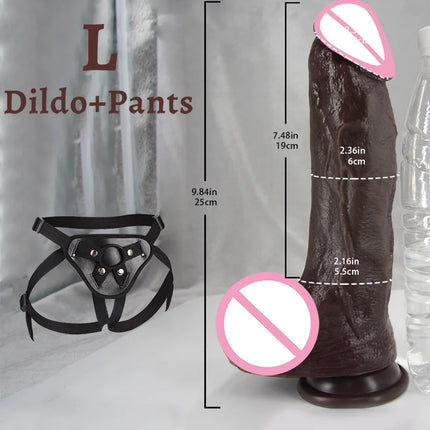 Simulated Dildo Black Soft Lifelike Dildo Realistic Big Dick Cock Soft Silicone Penis Anal Plug Suction Cup Dildos For Women