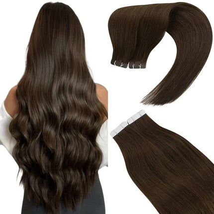 Moresoo Virgin Tape in Hair Extensions 100% Real Human Hair 2.5g/pcs Natural Straight High Quality 12 Months Hair Tape ins