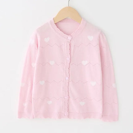 1-11yrs Cotton Girls Cardigan Outerwear Children Blue Coat White Shrug Sweater Kids Clothes For 2 3 4 5 6 10 11 Years Old 185032