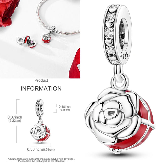 New 925 Sterling Silver Charms Beads Sunflower Flower Daisy Original Charm Pendant Fit Charm Bracelets DIY Jewelry Birthday Gift