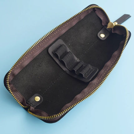 Nature Cowhide Pencil Case Zipper Pen Holder Organizer Protection Bag Handmade Genuine Leather Pencilcase Office School Supplies