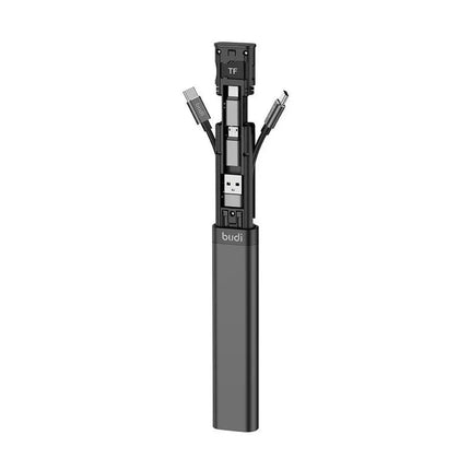 BUDI Multi-function Smart Adapter Portable Card Storage Data Cable USB Box for iPhone S22 S23 Phone Accessories