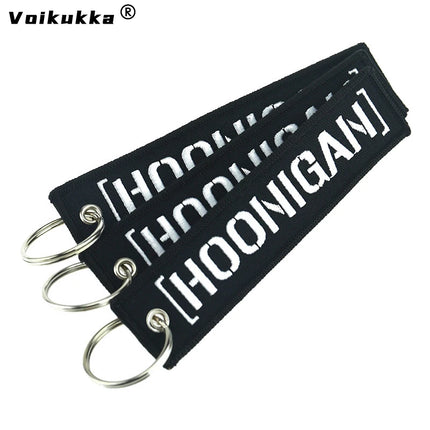 Voikukka Jewelry 2022 New Product HOONIGAN LAUNCH KEY Both Sides Embroidered Motorcycle Keychain Wholesale For Men Boyfriend