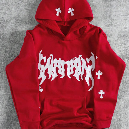 Creative Crossprinting Unisex Hoodies Thicken Breathable Top Y2K Style Loose Sportswear Comfortable Casual Woman Clothing