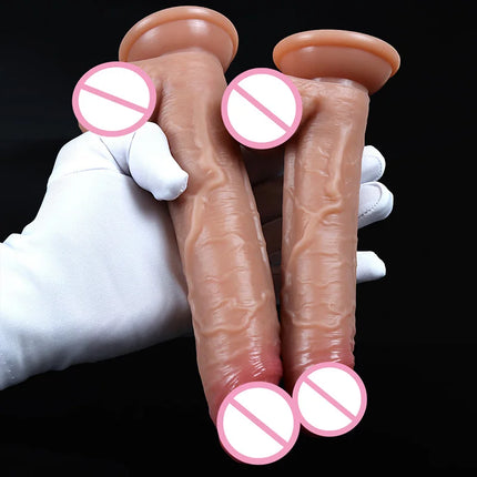 Spuer Bigger Realistic Dildos Silicone Layer Penis with Suction Cup Adult Sexy Toys for Woman Men Vagina Anal Massage Stimulator