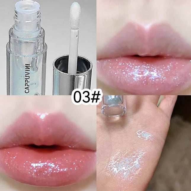 Shachi Nuo Color Lip Oil Gloss, Water Mirror Effect, Moisturizing, Soothing, Long-Lasting Hydration, Tone-Up, Color, Pure White Skin Effect, 5 Colors Available, Essential Item for Autumn and Winter