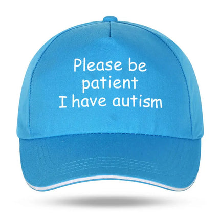 Please Be Patient I Have Autism Cap Baseball Cap Hat Outdoor Fish Women Printed Czapka Bonnet Spring Casual mens cap
