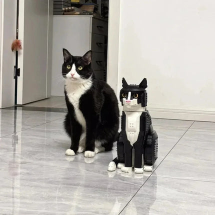 2026 Tuxedo Cat building block model set, compatible with Lego particles, suitable for Christmas gifts