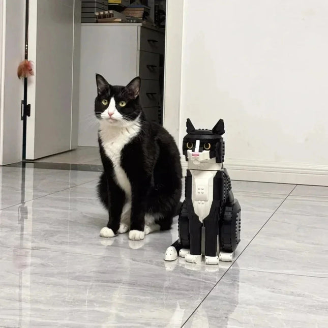 2026 Tuxedo Cat building block model set, compatible with Lego particles, suitable for Christmas gifts