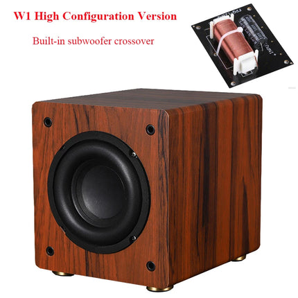 Professional 6.5-inch Passive Subwoofer with 100W Peak Power 4 Ohms Built-in Crossover Home Theatre Home Use Wooden Speaker