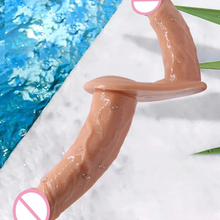 Double Penis Vibrator Dual Ended Strap on Elastic Harness Belt Strap On Dildo Adult Sex Toys for Woman Couples Anal Soft Dildos