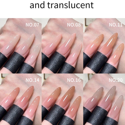 1/6Pcs 15ml Jelly Ice Nude Peelable Polish, UV/LED - set, Formaldehyde - free. Oval, Glossy. Good for Salon & DIY