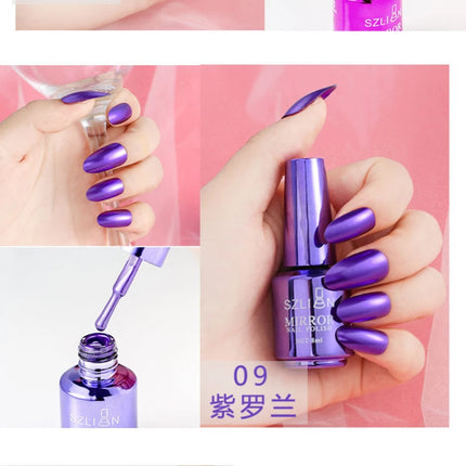 1PCS Metal Mirror Silver Baking Free Nail Polish Super Texture Gorgeous Durable Nail Polish Multicolor Bright Nail Polish Beauty