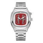 Square Silver Red