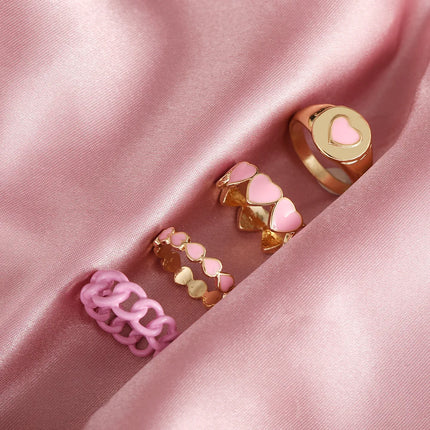 Colorful Enamel Butterfly Kunckle Rings Set For Women Geometric Heart Dollar Sign Finger Ring Girls Summer Fashion Jewelry