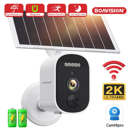 2K 3MP FHD WIFI Battery Camera built-in 2*18650 Battery Color Night Vision Magnetic Base Two Way Audio Security Camera