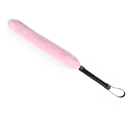Couples Fox Tail Whip PU Leather Flogger with Spanking Paddle Ergonomic Handle for BDSM Adult Game And Erotic Fun for Women