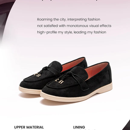 CHCH Women's Flat Shoes Autumn New Anti Velvet Single Shoes Classic Round Head Women's loafers