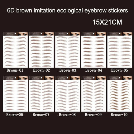 6D Hair Like Eyebrows Stickers Makeup Waterproof Eyebrow Eyebrow Long Natural Hair-liked Authentic Eyebrow Tattoo Sticker