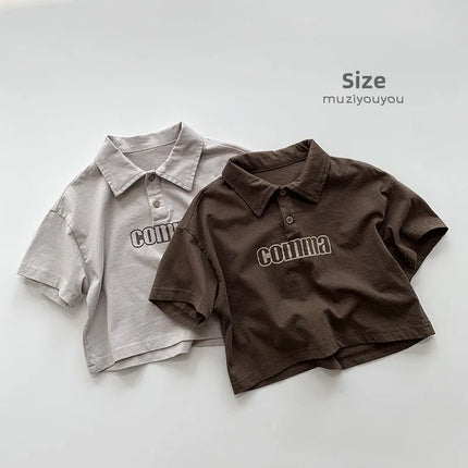 Spring Summer Kids Cotton T-Shirt Loose Thin Short Sleeve Unisex Korean Style Baby Clothing Personalized Top Children's Wear