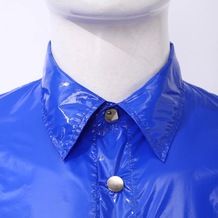 Men Glossy Waterproof Shirt Pants Raincoat Windbreaker for Camping Fishing Hiking Cycling Climbing Yoga Sauna Hip Hop Dance