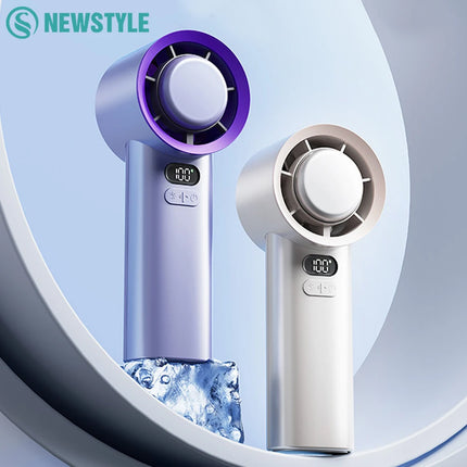 Handheld Air Cooling Mini Turbo Jet Fan 100 Speeds Wind Rechargeable Protable Ice Compress Fans for Outdoor High Speed Cooling