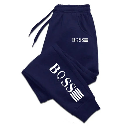 BOSS Sports Pants Men's Casual Tight Pants Gym Fitness Sports Pants Autumn and Winter Men's Gym Home