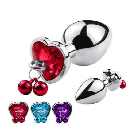 3 Size Metal Anal Plug Crystal and Bells Anus Dilator Sex Toys Bullet Stainless Steel Butt Plug Men Women Couples Adult Toys