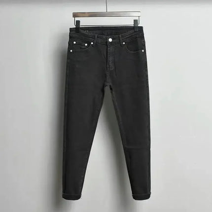Male Cowboy Pants Black Trousers with Pockets Jeans for Men Cropped Stacked High Quality New in Autumn Clothing 2025 Fashion Xs