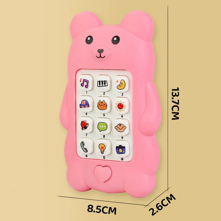 Cute Bear Baby Phone Toy Music Sound Telephone Sleeping Toys Simulation Phone with Lights Kids Early Educational Toy Kids Gifts