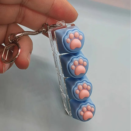 Cat Claw Button Decompression Toy Mechanical Keyboard 4-Key Shaft Tester Luminous Decompression Button Keyboard Keychains