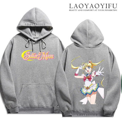 Cute Gift Sailor Moon Hoodie Casual Streetwear Harajuku Ladie Streetwear Tops Kawaii Drop Sleeves Hoody Unisex Clothing Pullover