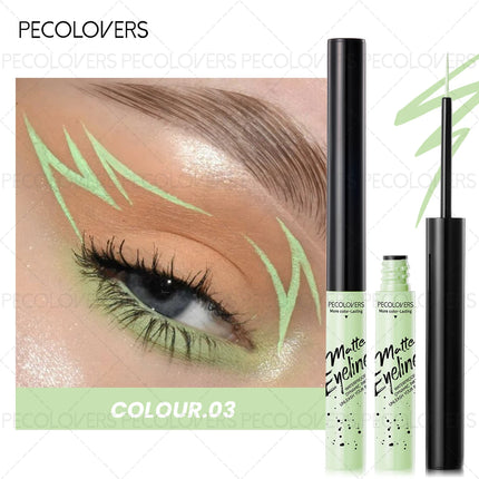1PC Matte Colored Liquid Eyeliner Pen, Quick Drying, Smooth, Black/brown/blue, for A Charming Halloween Christmas Eye Makeup