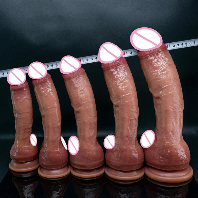Super Long Skin Dildo Penis Medical Silicone Realistic Sex Toy For Women Masturbator Makeup Dildo Strapon Suction Cup Dick Adults