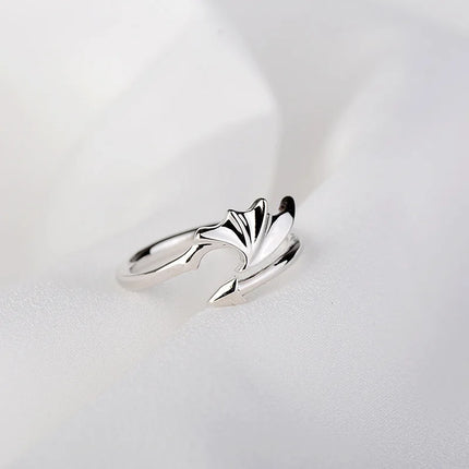 Retro Angel Demon Wings Open Ring for Women Couples Punk Gothic Adjustable Finger Jewelry Accessories Hip Hop Gifts