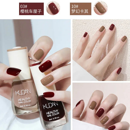 8ml Water-based Nail Polish No Baking Long Lasting Semi-permanent Quick Dry non-peelable Nail Varnish DIY Fashion Manicure