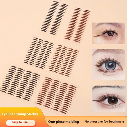 【F】Water Resistant Eyeliner Stamp Stickers One-stick Molding Easy To Use Water Resistant Sweat Resistant Sweat Resistant